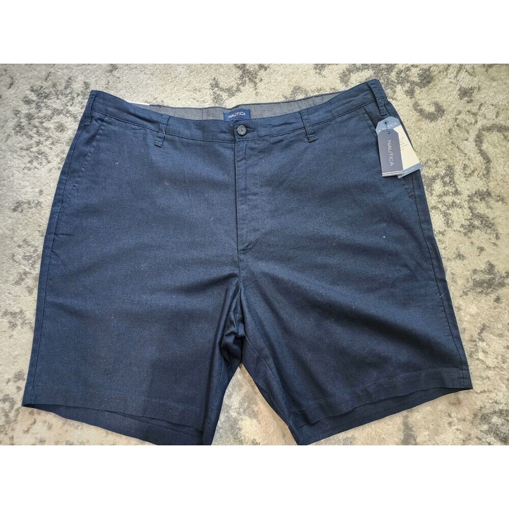 Nautica Men's Classic Fit Deck Shorts Size 42 Navy Blue 8.5" Inseam, Stretch